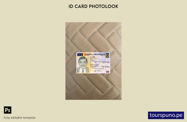 listo para imprimir tarjeta de identificación de Rumania presente plantilla fron